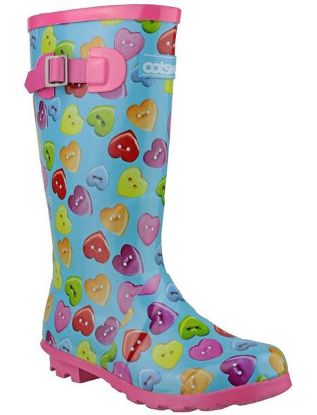 Cotswold Kids Button Heart Wellington Boots