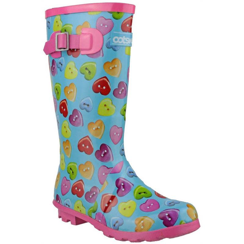 Cotswold Kids Button Heart Wellington Boots-1