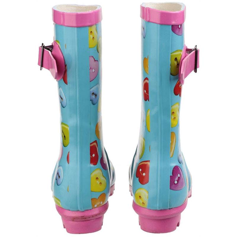 Cotswold Kids Button Heart Wellington Boots-5
