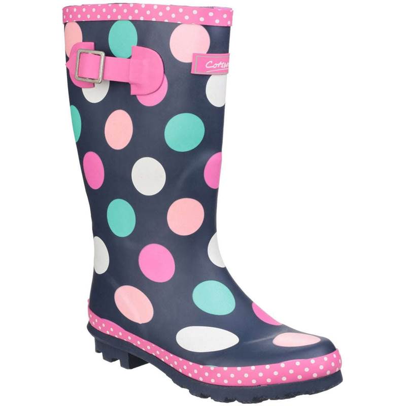Cotswold Kids Dotty Pull On Wellington Boots-1