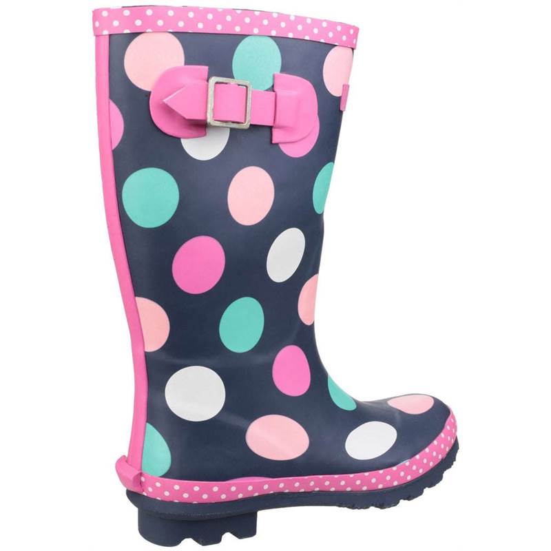 Cotswold Kids Dotty Pull On Wellington Boots-2