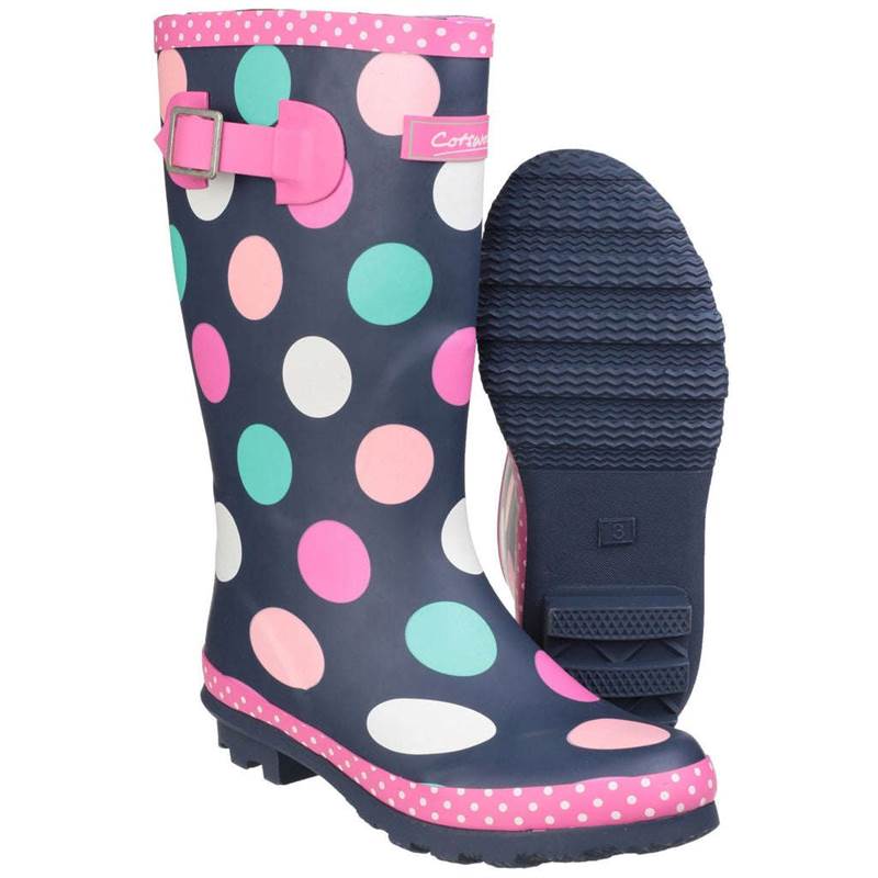 Cotswold Kids Dotty Pull On Wellington Boots-5
