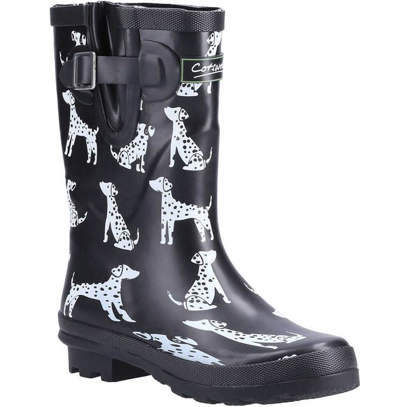 Cotswold Womens Dalmatian Elasticated Mid Calf Wellington Boots-1