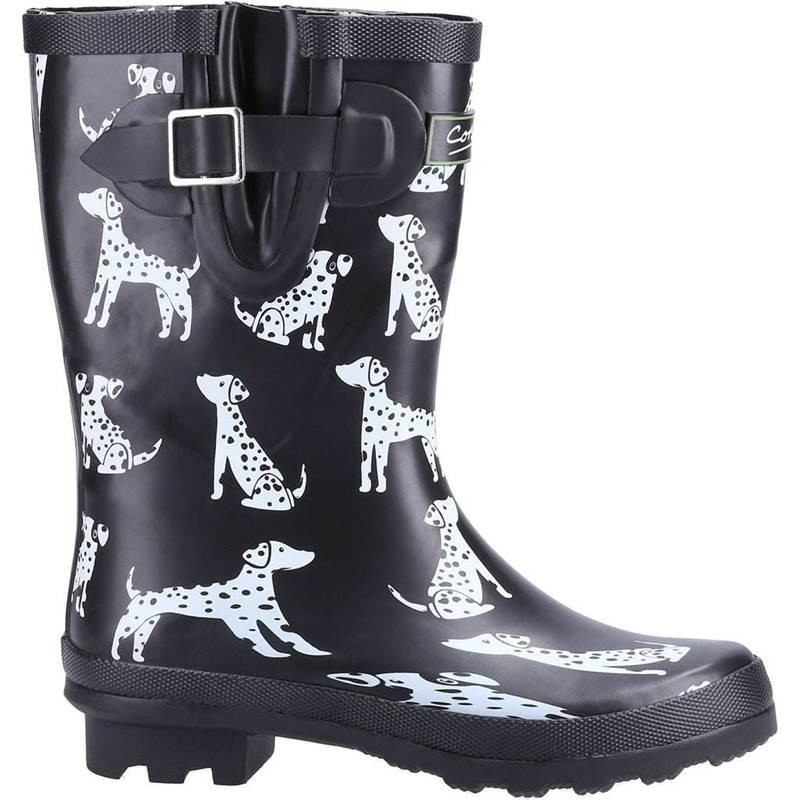 Cotswold Womens Dalmatian Elasticated Mid Calf Wellington Boots-2