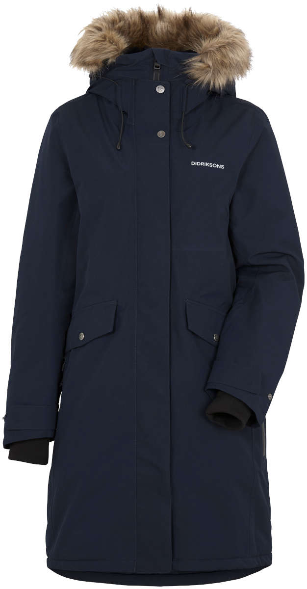 Pre-owned Didriksons Womens Erika 3 Parka In Dark Night Blue