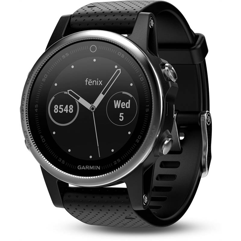 Garmin Fenix 5S GPS HRM Multisport Watch - Silver Black-1