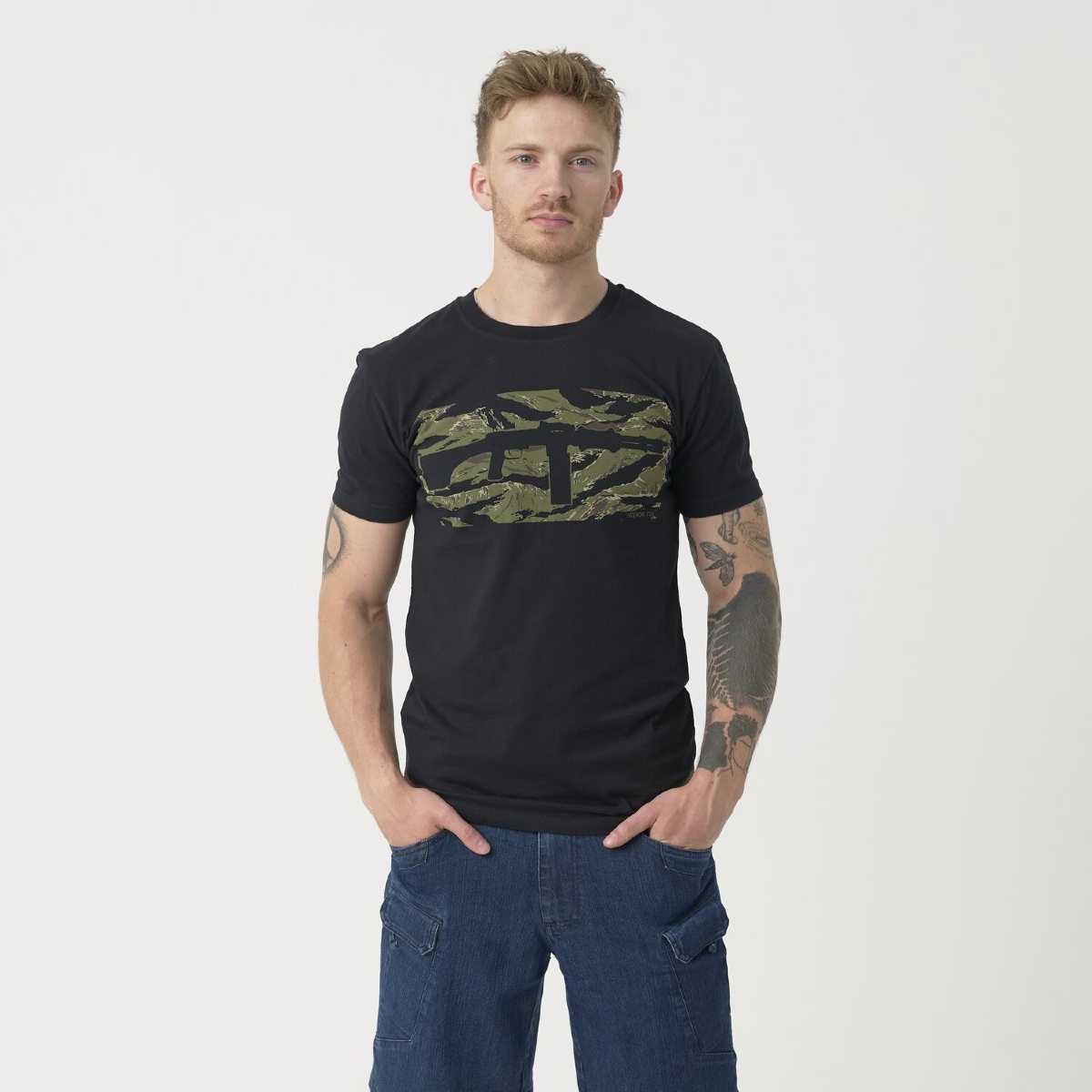 Helikon-Tex Organic Cotton T-Shirt Slim – Black, Aus Bio-Baumwolle, Dehnbar & Atmungsaktiv
