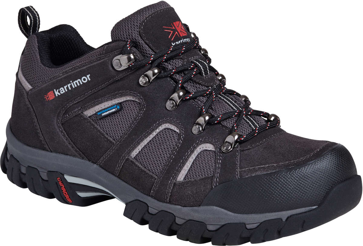 Karrimor Bodmin Low 4 Weather Mens Walking Boots Black/Grey/Red 