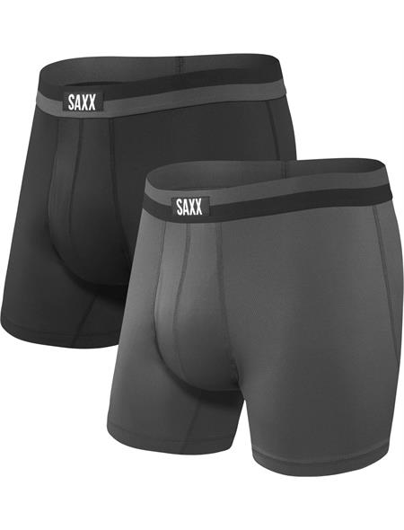 SAXX Mens Sport Mesh Fly Boxer Briefs - 2 Pack