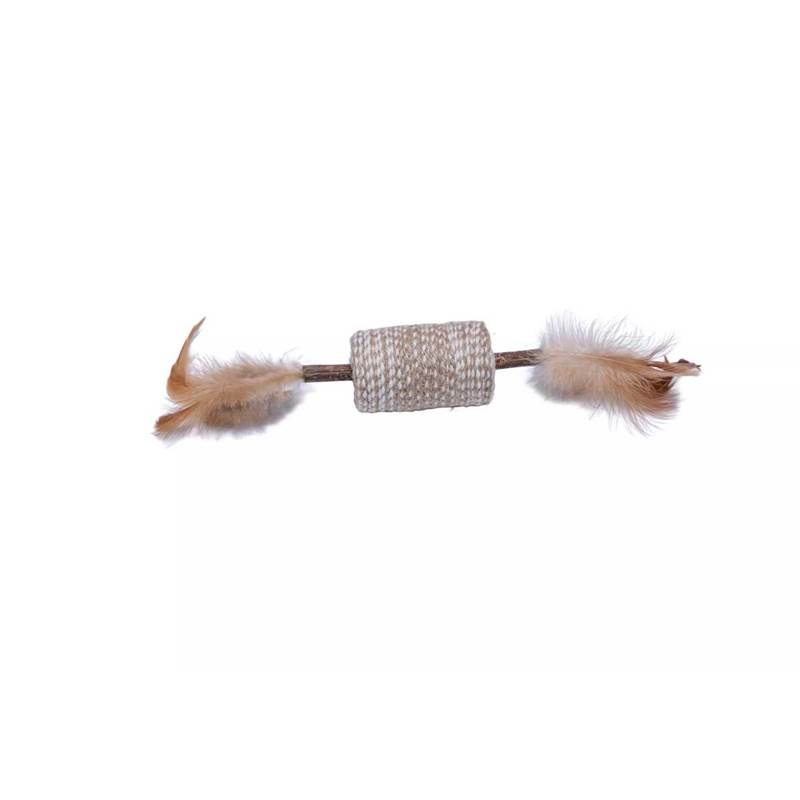 Quapas! Cat Toy Barrel Stick With Feathers-1