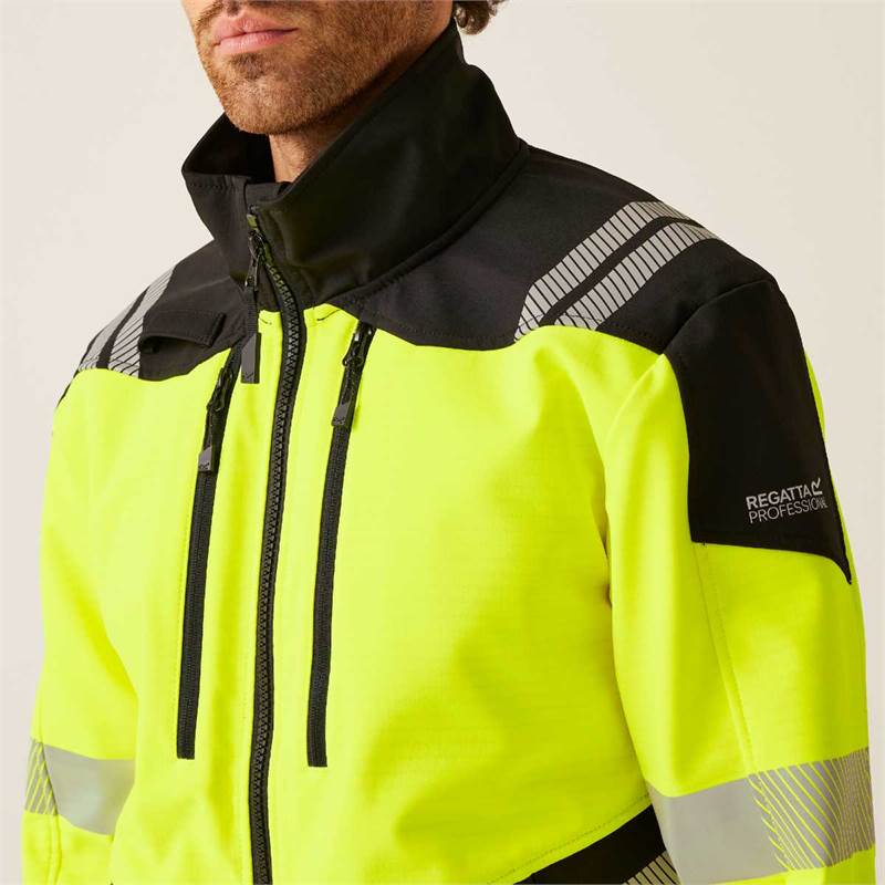 Regatta Professional Mens Hi-Vis X-PRO 3-Layer Softshell Jacket (Class 2)-4