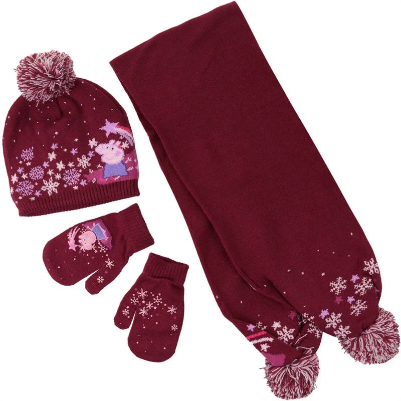 Regatta Kids Peppa Pig Knitted Hat Gloves and Scarf Set-2