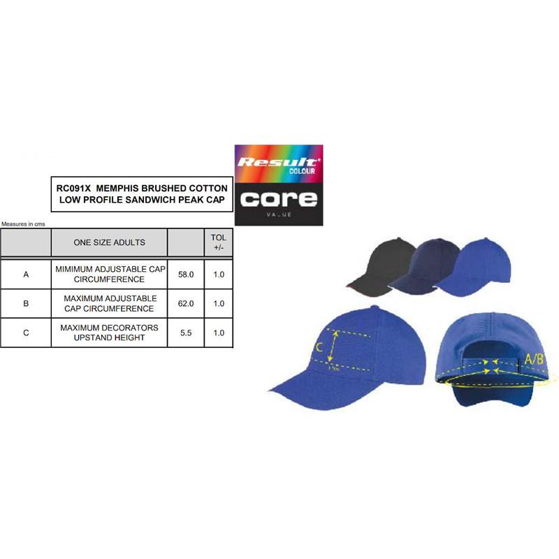 Result Memphis Brushed Cotton Low Profile Cap RC091X-2