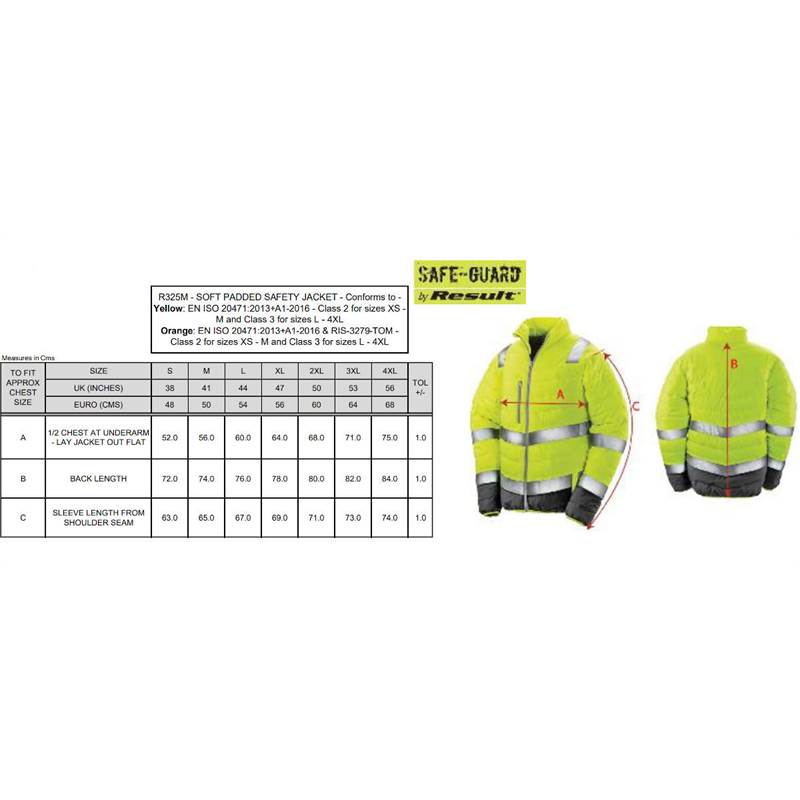 Result Mens Safeguard Soft Padded Safety Jacket R325M-3