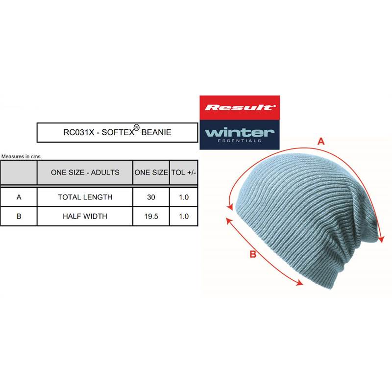 Result Unisex Softex Beanie RC031X-3