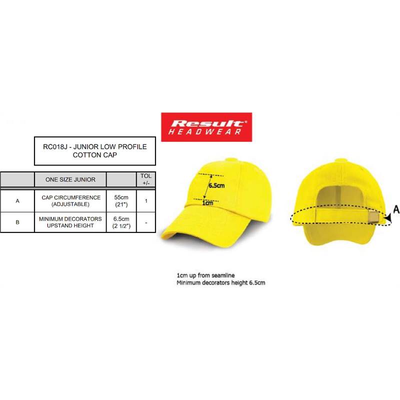 Result Junior Low Profile Cotton Cap RC018J-2