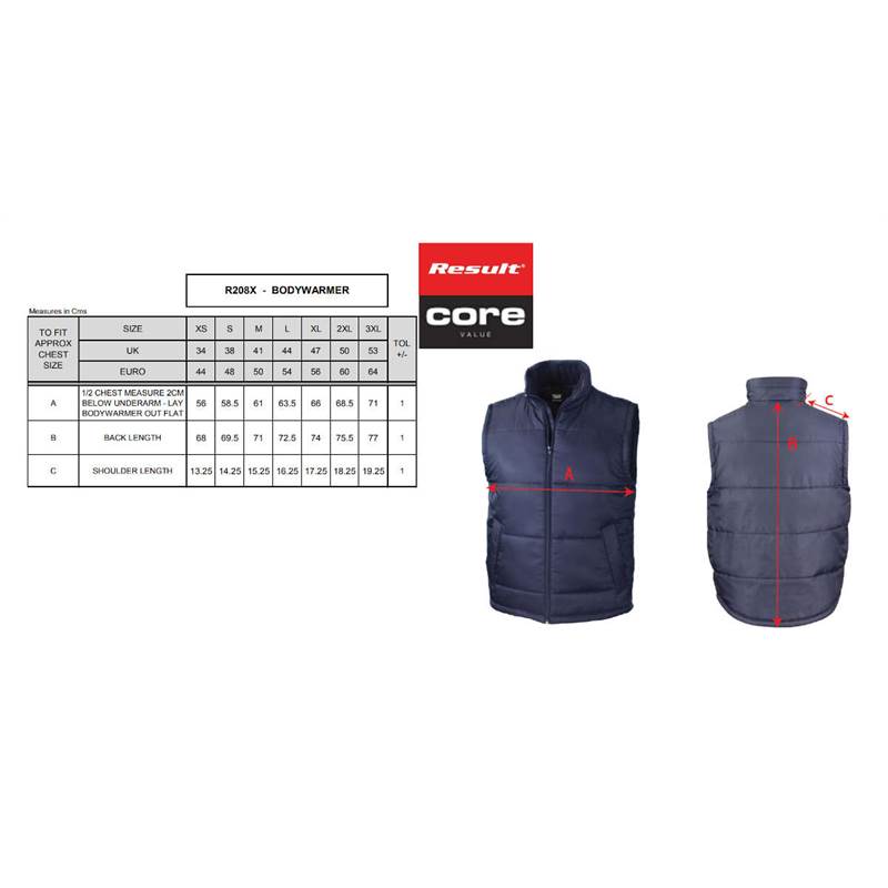 Result Core Unisex Bodywarmer R208X-5