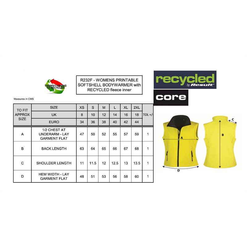 Result Womens Printable Softshell Bodywarmer R232F-5