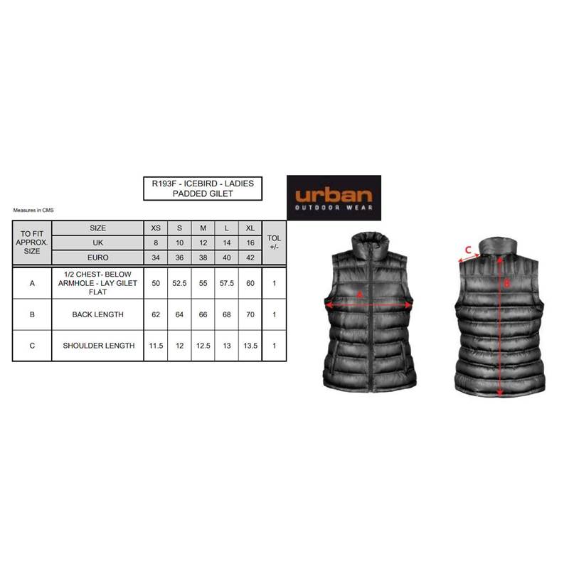 Result Womens Ice Bird Padded Gilet R193F-3