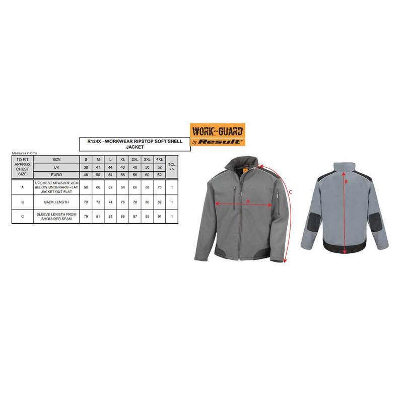 Result Ripstop Soft Shell Unisex Workwear Jacket R124X-2