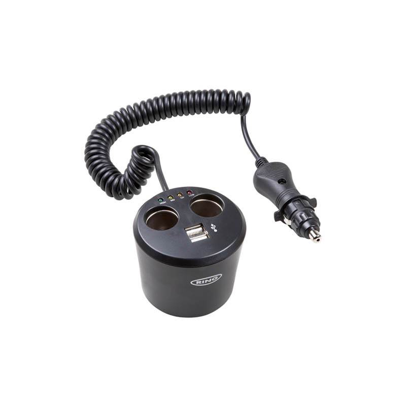 Ring 12V Twin Can Multisocket with Twin USB-1