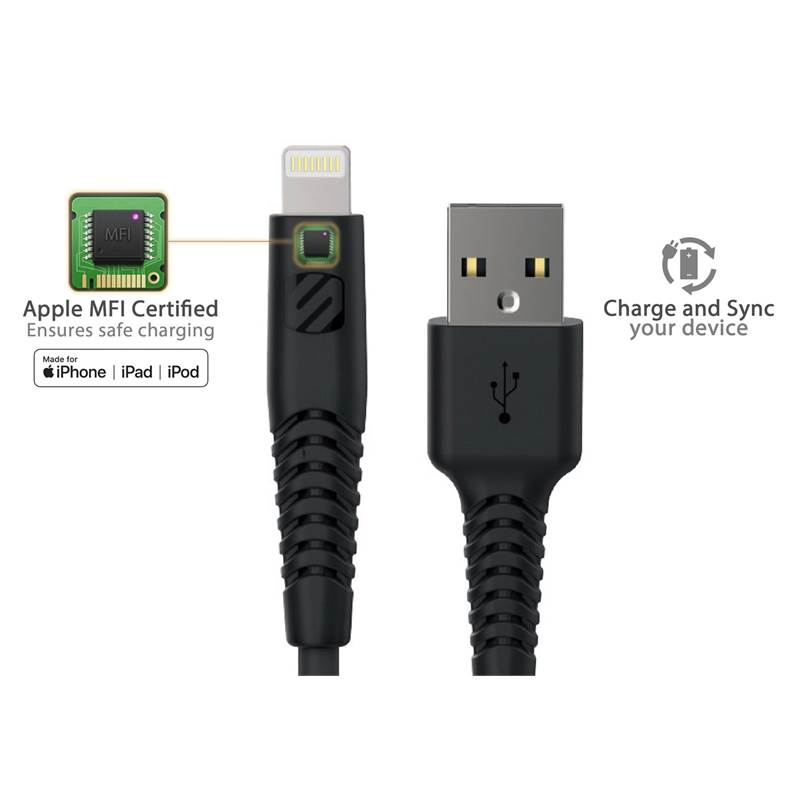 Scosche StrikeLine HD 4ft Heavy Duty Lightning USB Cable-4