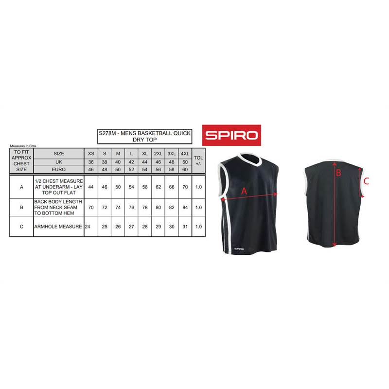 Spiro Mens Basketball Quick Dry Top S278M-4
