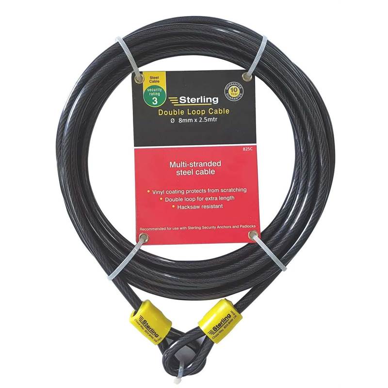 Sterling 8mm Double Loop Cable 2.5m-1