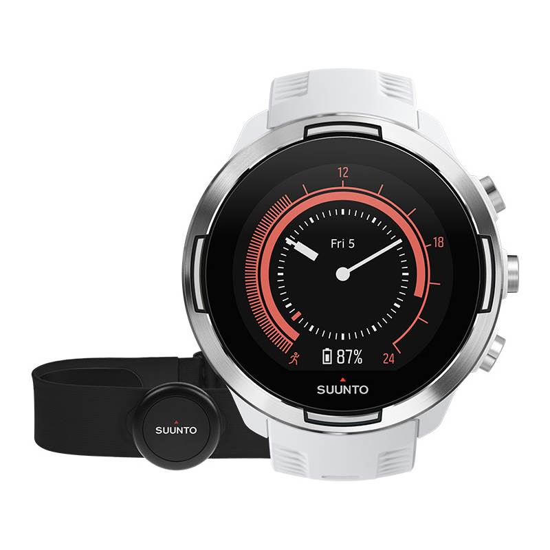 Suunto 9 Baro White GPS Multisport Watch with HR Belt-1