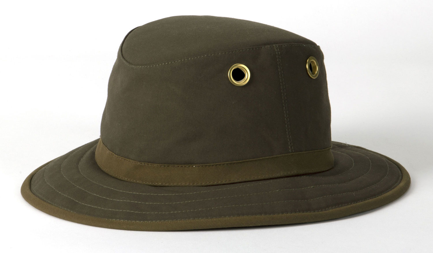 Tilley Unisex TWC7 Outback Waxed Cotton Brim Hat Olive UPF 50 
