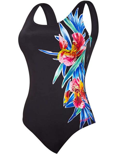 Zoggs Womens Hybrid Tropics Scoopback Swimsuit