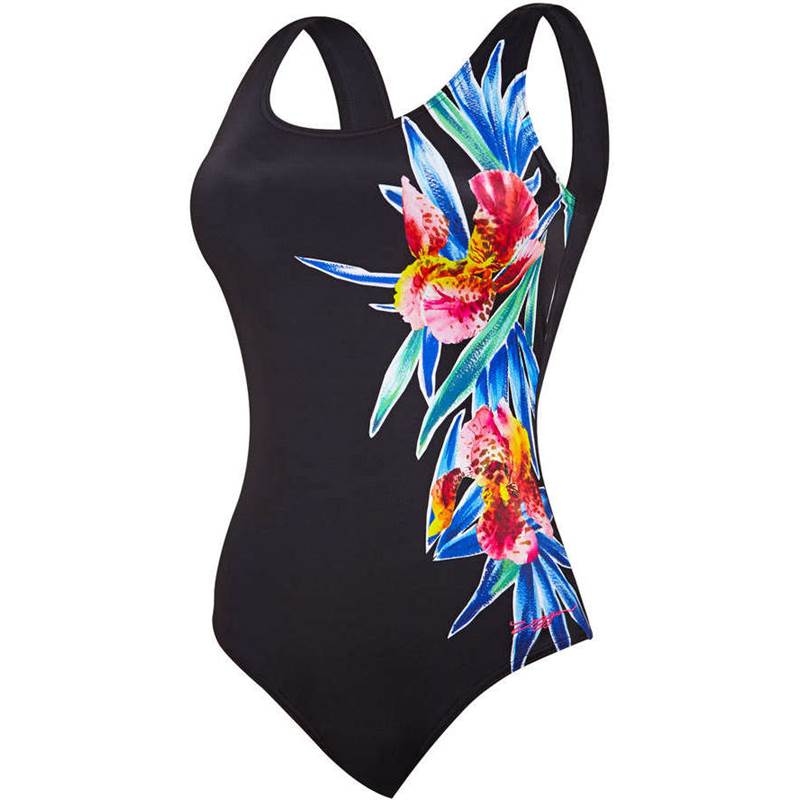 Zoggs Womens Hybrid Tropics Scoopback Swimsuit-1