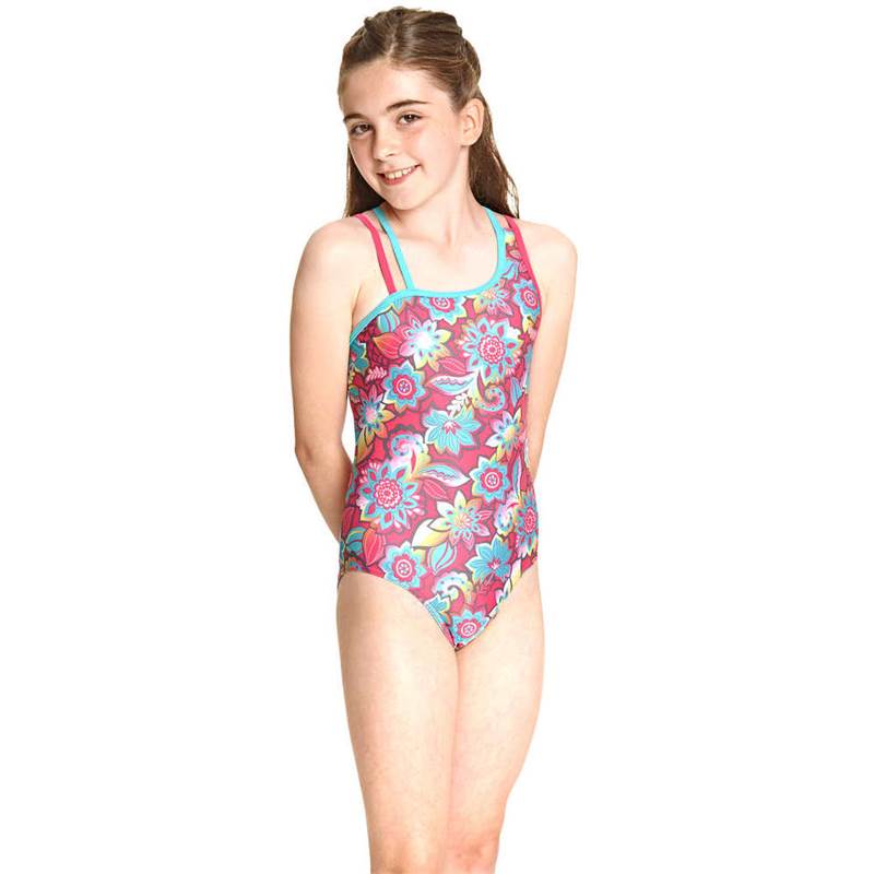 Zoggs Girls Garden Party Crossback Swimsuit-4