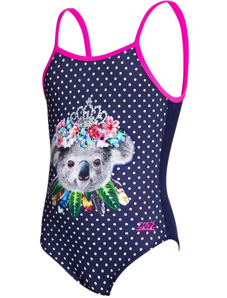 Zoggs Girls Tiara Koala U Back Swimsuit