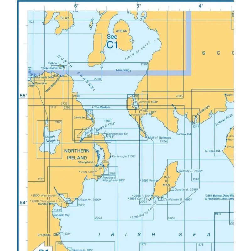 Admiralty Charts Irish Sea And East England B3 33-3