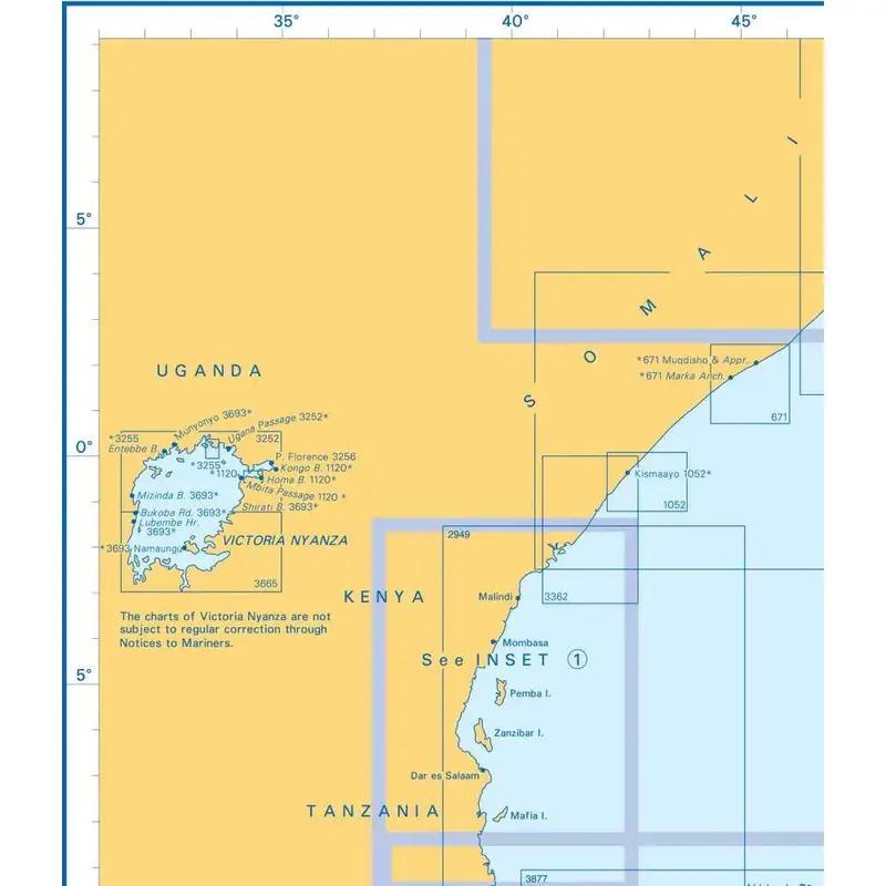 Admiralty Charts Africa (mozambique To Somalia) And Indian Ocean (southern) H 69-3