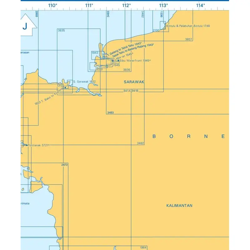 Admiralty Charts Borneo And Jawa J1 85-4
