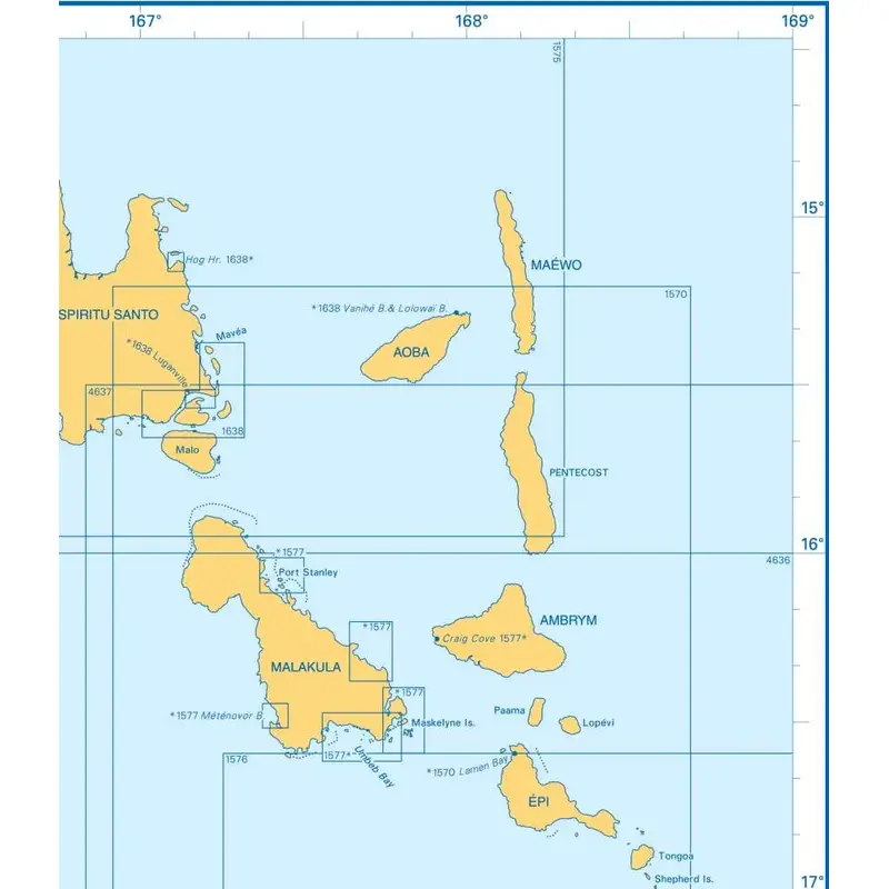 Admiralty Charts Nouvelle-Caledonie, Vanuatu  (New Hebrides) and Santa Cruz Island N1 109-5