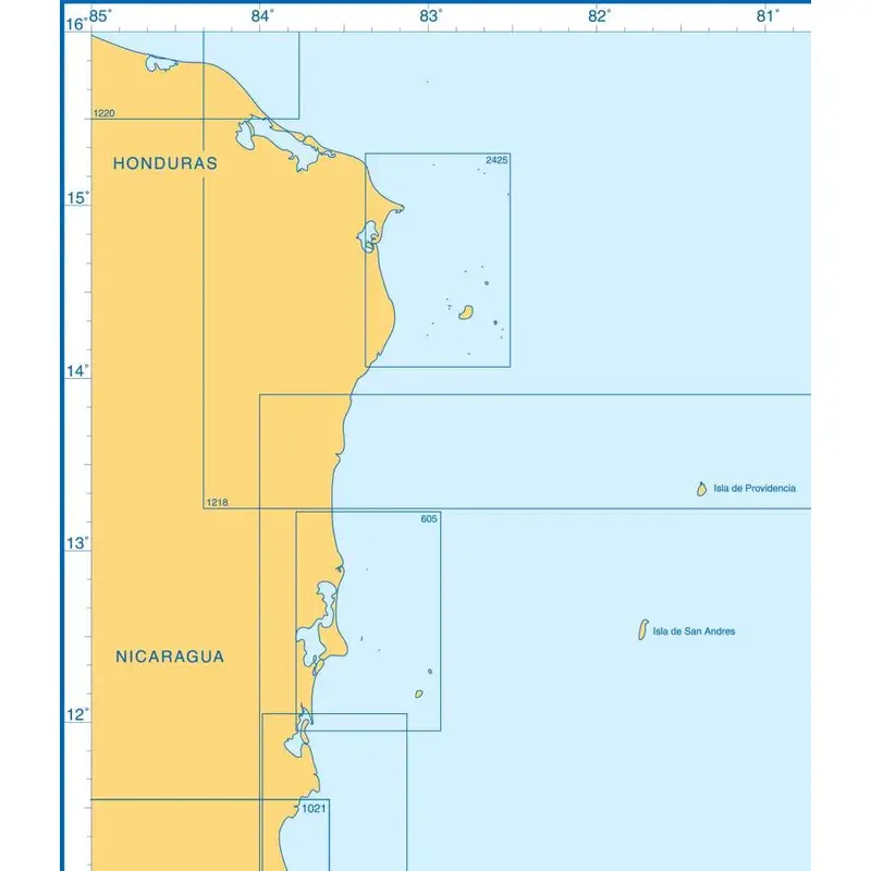Admiralty Charts Honduras, Nicaragua, Costa Rica, Panama and Colombia T3 141-3