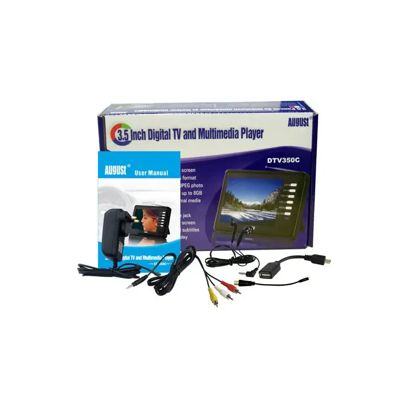 August DTV350C Portable Digital TV & Multimedia Player-4