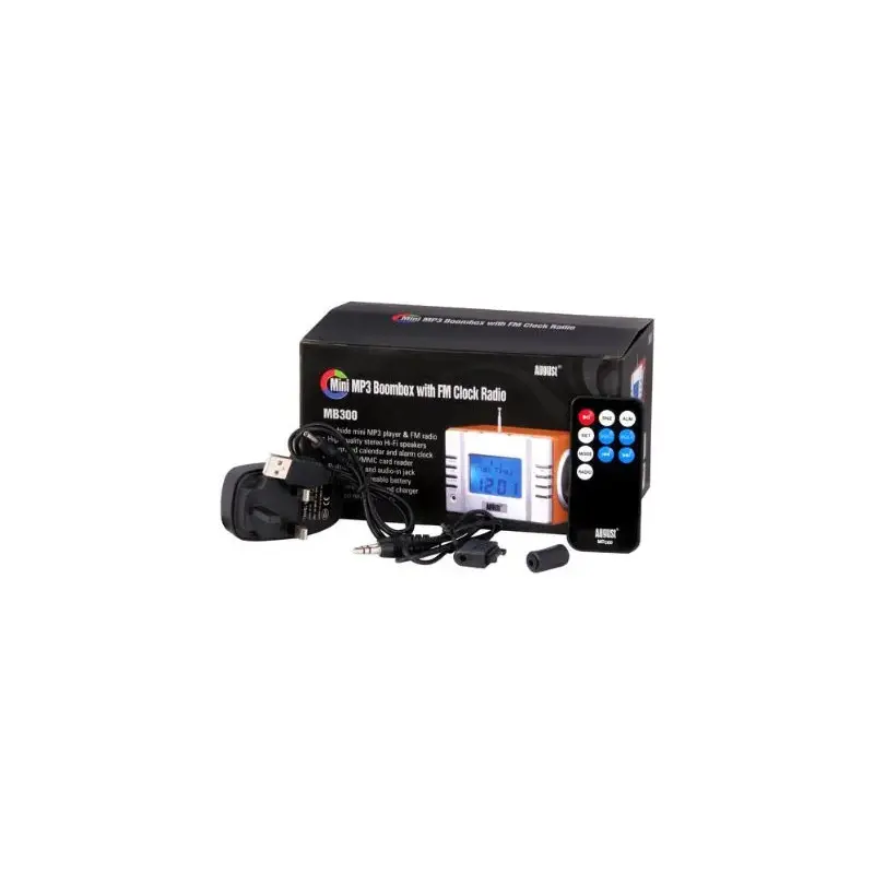 August MP3/FM Clock Radio MB300-4