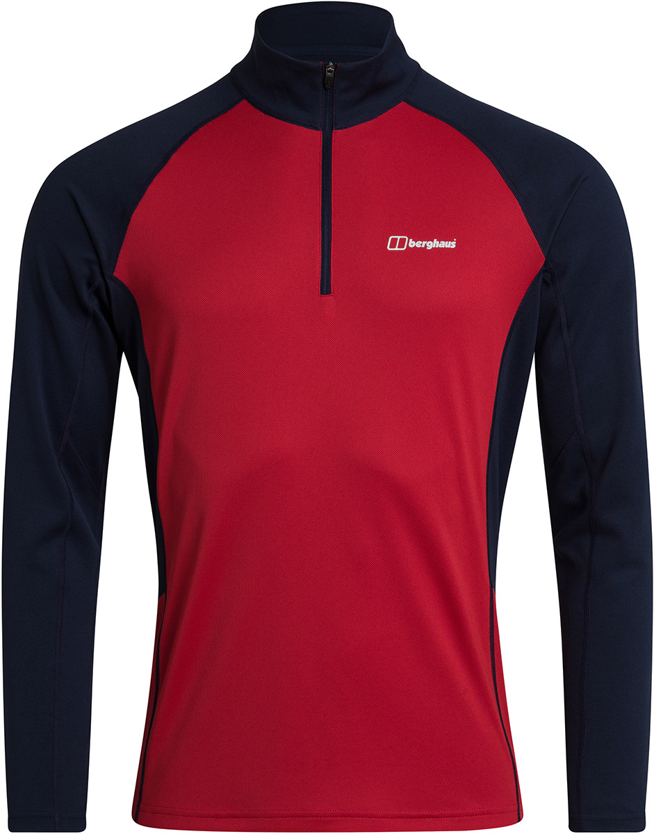 berghaus men's tech tee long sleeve zip 2.0