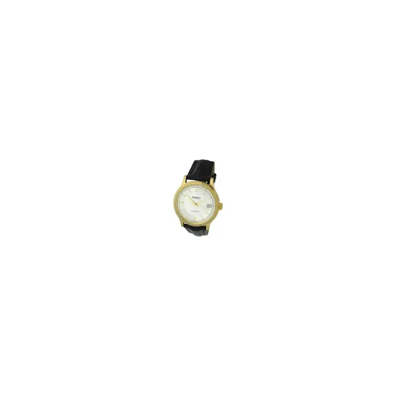 Bernex Gents Gold-Plated Special Textured Dial Watch W/black Strap-2
