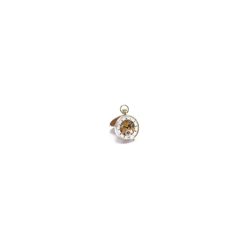 Bernex Gold-Plated Skeleton Stand-Up Pocket Watch-2