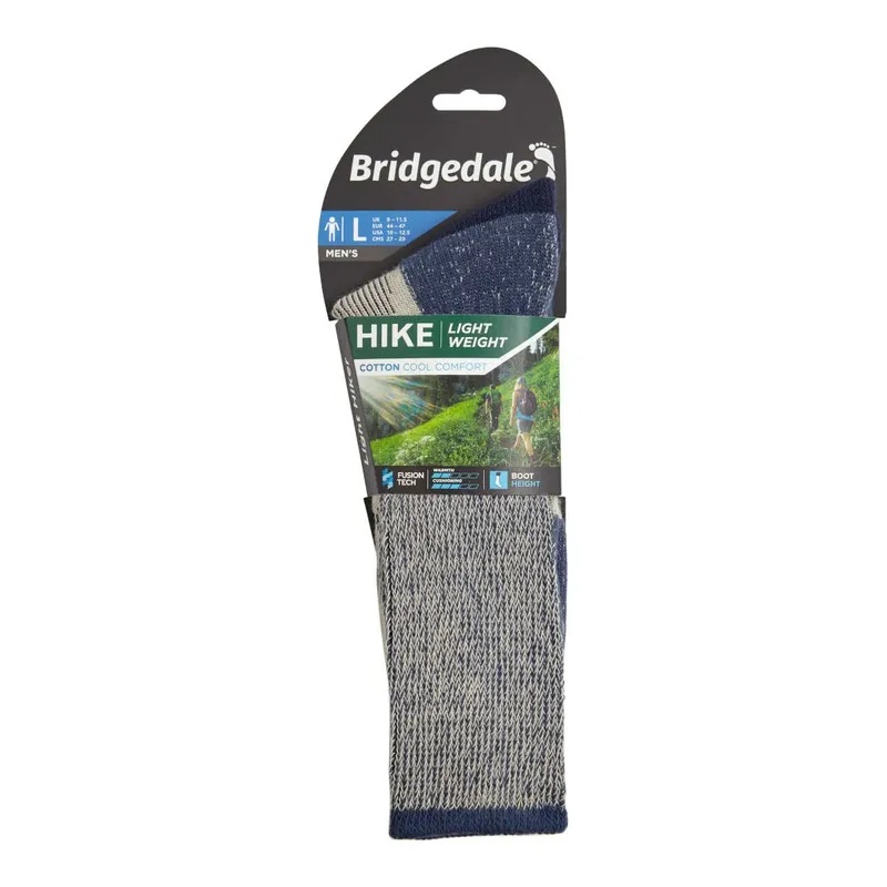 Bridgedale Hike Mens Lightweight Cotton Cool Comfort Boot Socks-5