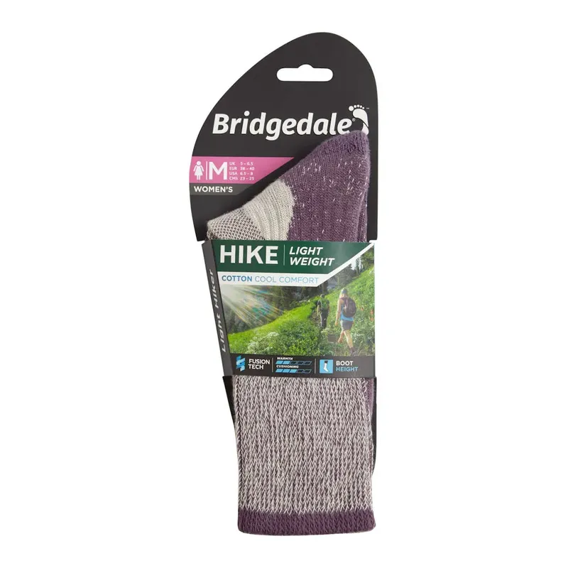 Bridgedale Hike Womens Lightweight Cotton Cool Comfort Boot Socks-5
