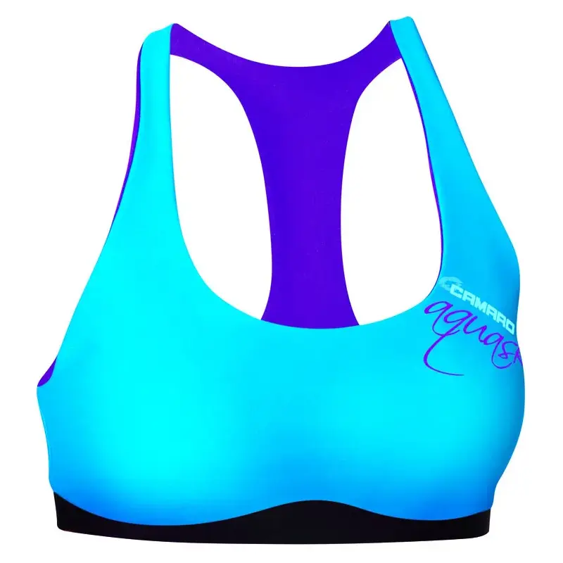 Camaro Womens Aqua Skin Bikini Top-3