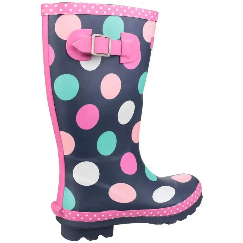 Cotswold Kids Dotty Pull On Wellington Boots-2