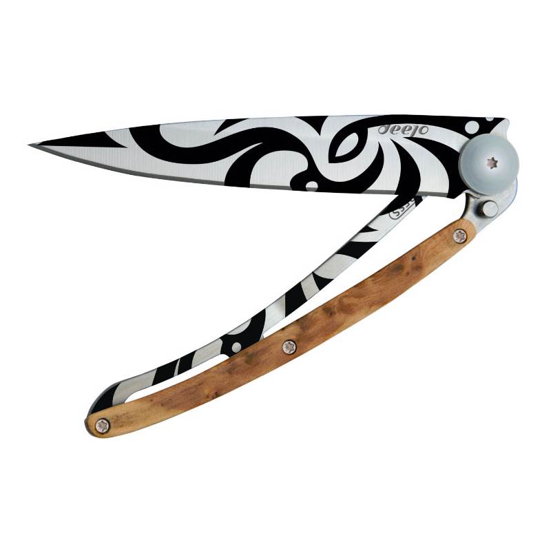 Deejo Tattoo Juniper Tribal 37g Folding Knife-2