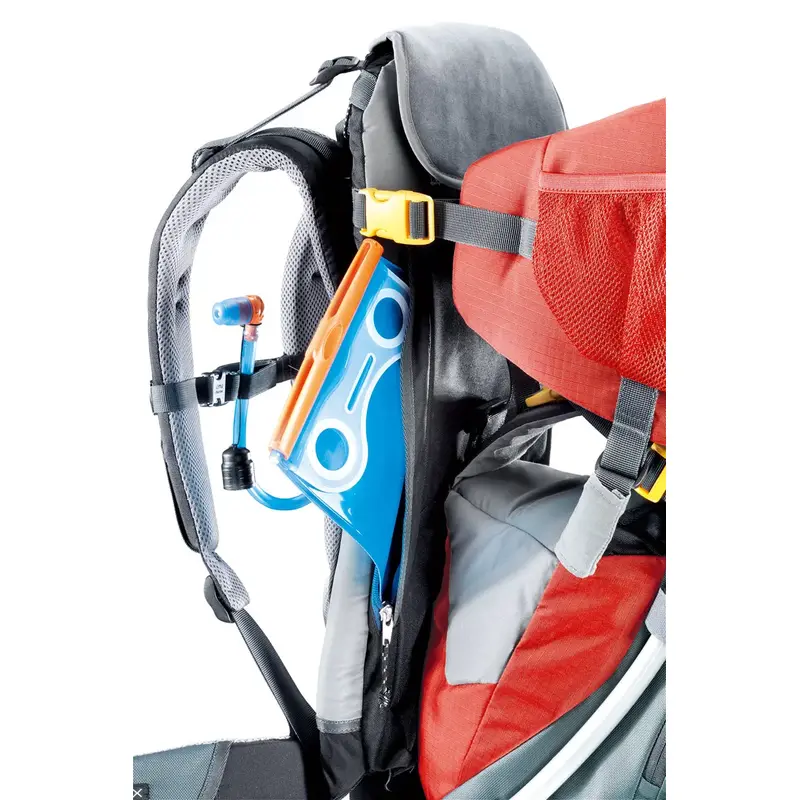 Deuter Kid Comfort II Child Carrier with Free Sun and Rain Cover - Fire/Titan-4